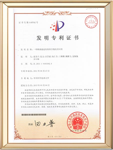 发明专利-一种增强透皮给药组合物及其应用